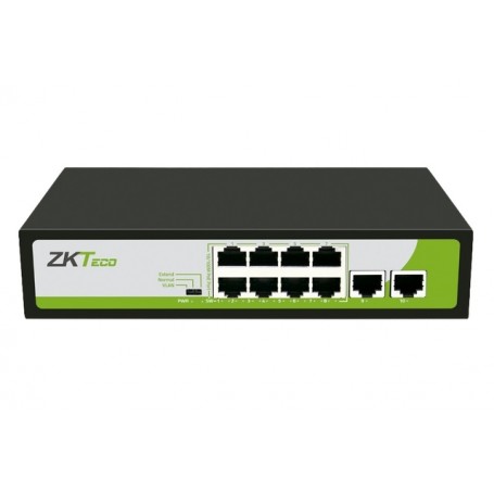 Switch POE 8 Ports ZKTeco PE082-120-C 8*10/100M RJ-45(POE)+2*10/100M RJ-45