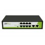 Switch POE 8 Ports ZKTeco PE082-120-C 8*10/100M RJ-45(POE)+2*10/100M RJ-45